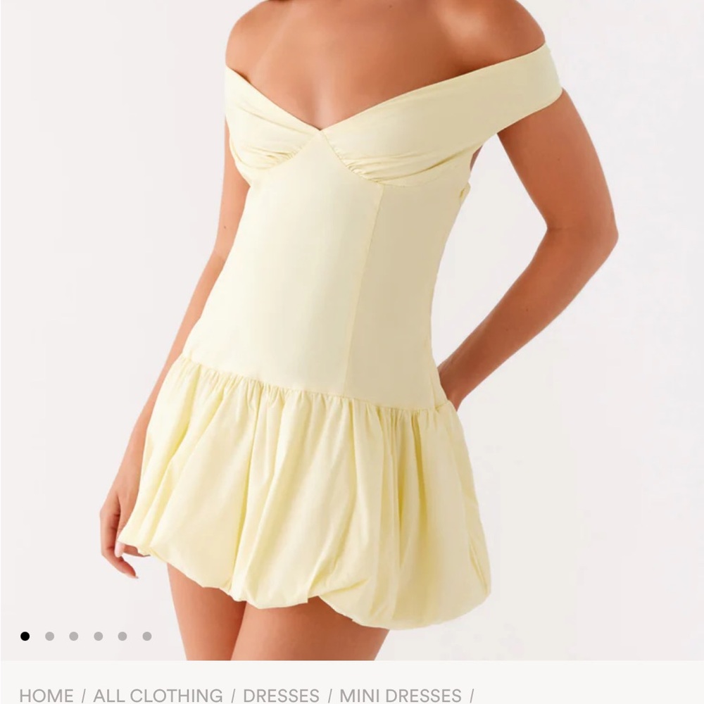 Peppermayo Endless Romance Off Shoulder Mini Dress